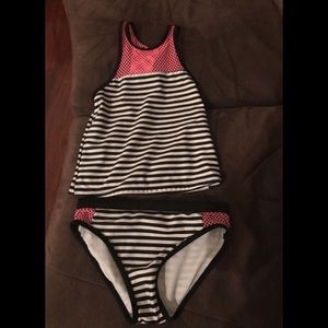 Girls Large Racer Back Tankini Bathing Suit